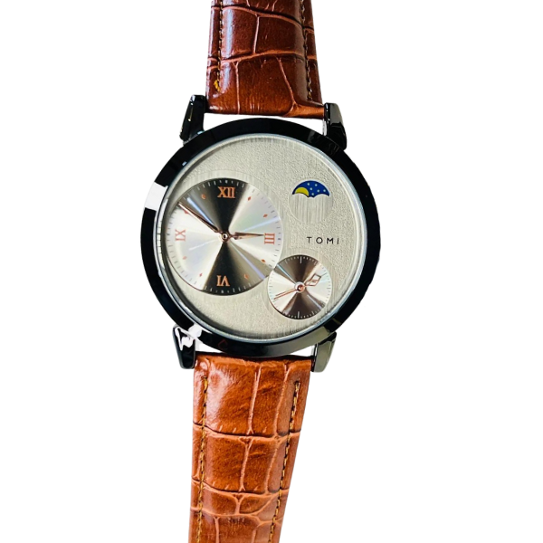 Tomi Brown Rose Gold Moon graph Dial Watch