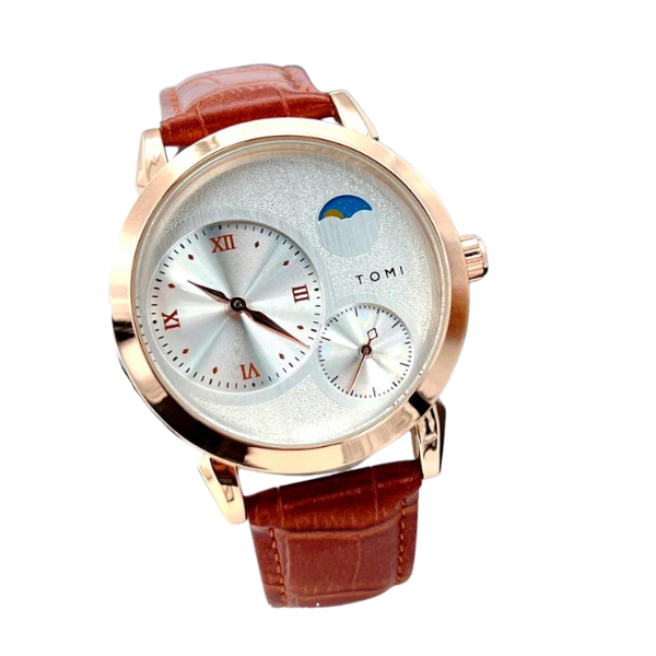 Tomi Brown Rose Gold Moon graph Dial Watch