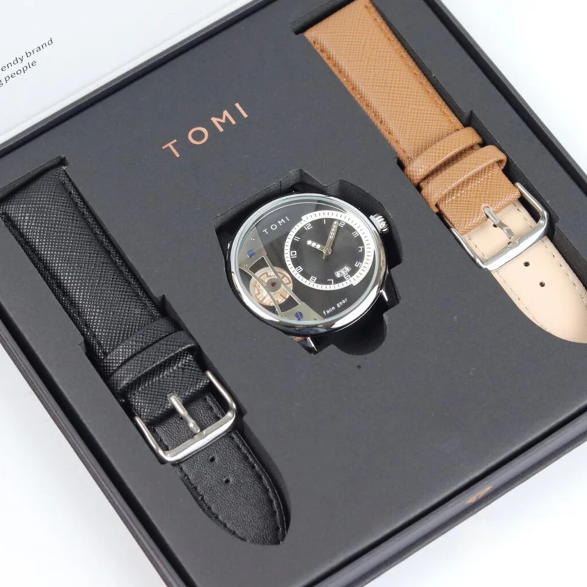 TOMI Face Gear Dual Strap Luxury Watch