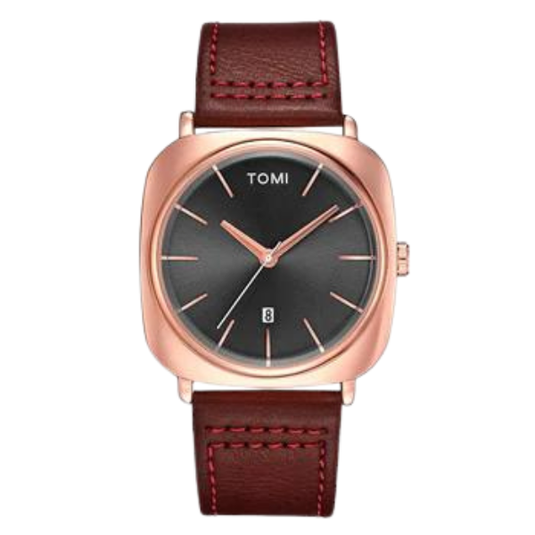 Tomi Prestige Rose Gold Label Business Class Date & Leather Fusion