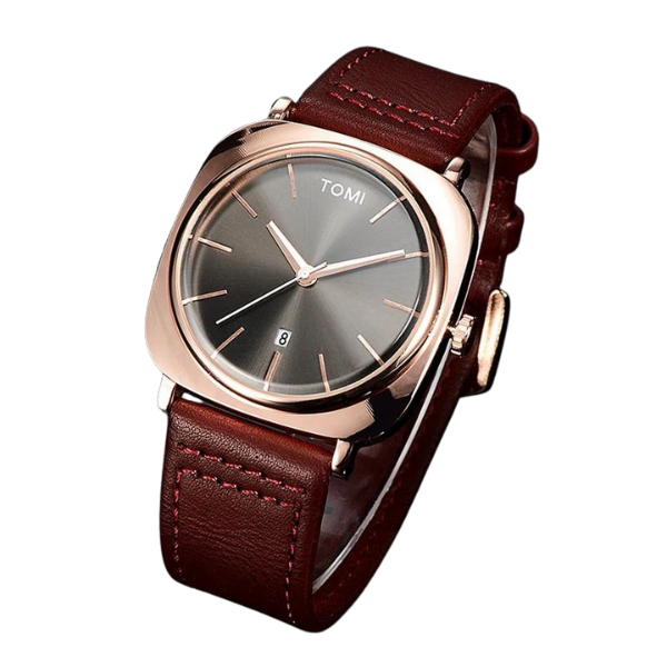 Tomi Prestige Rose Gold Label Business Class Date & Leather Fusion